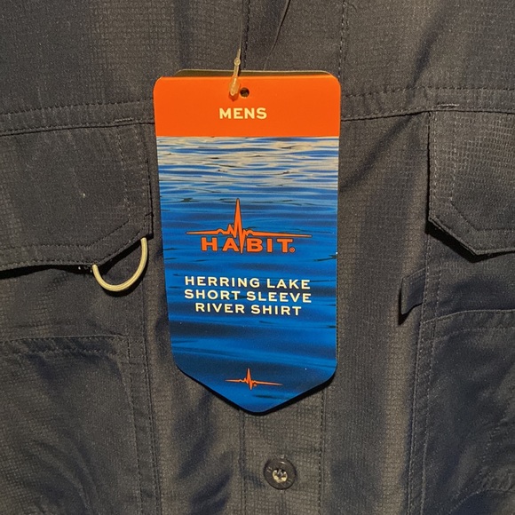 Navy blue Mens Habit river shirts size L - Picture 3 of 8